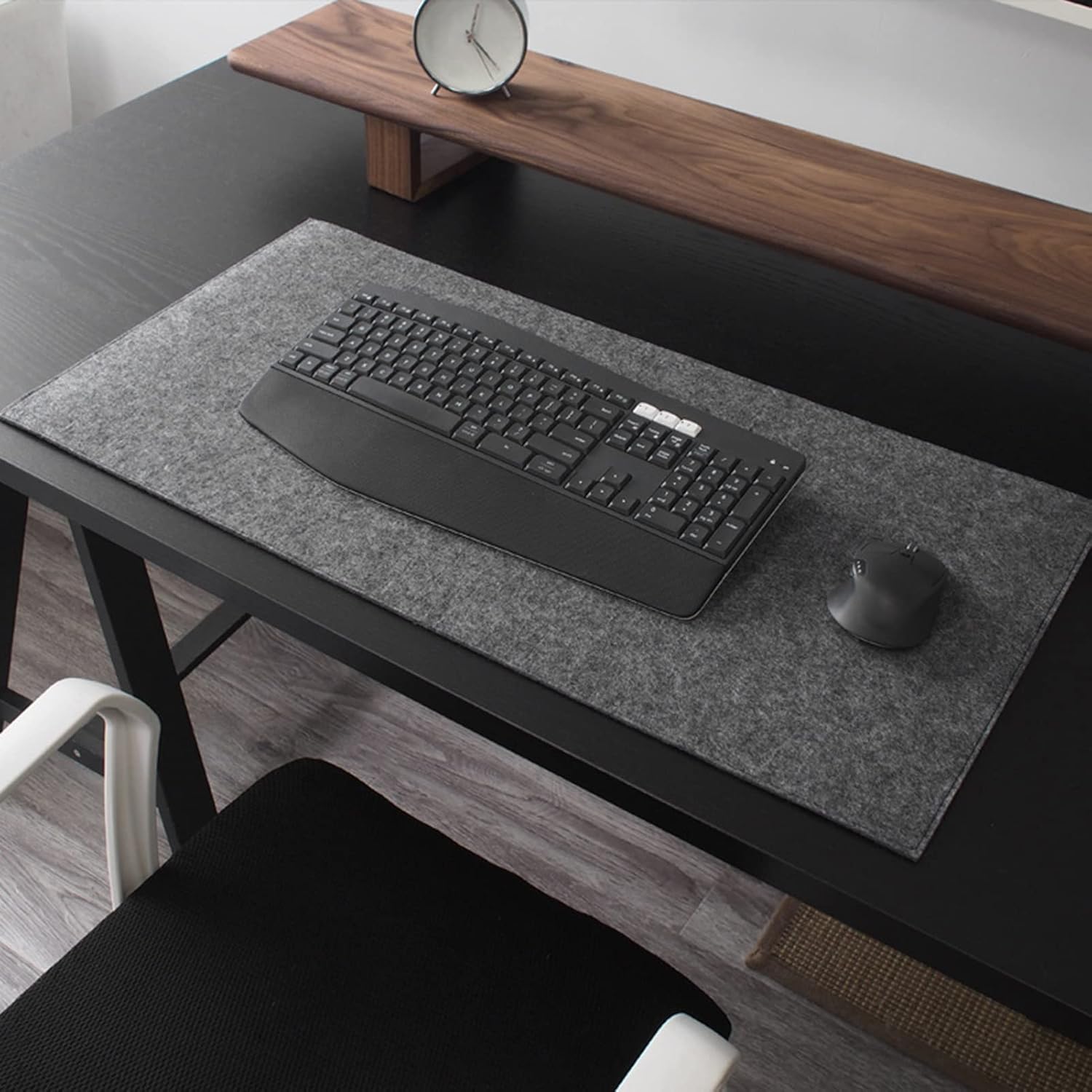 ZPEE Felt Gaming Mouse Pad Large,Not-Slip Mouse Mats for Computer Writing Mat for Desk Mice Mat Washable Keyboard Mat-Grey 60x120cm